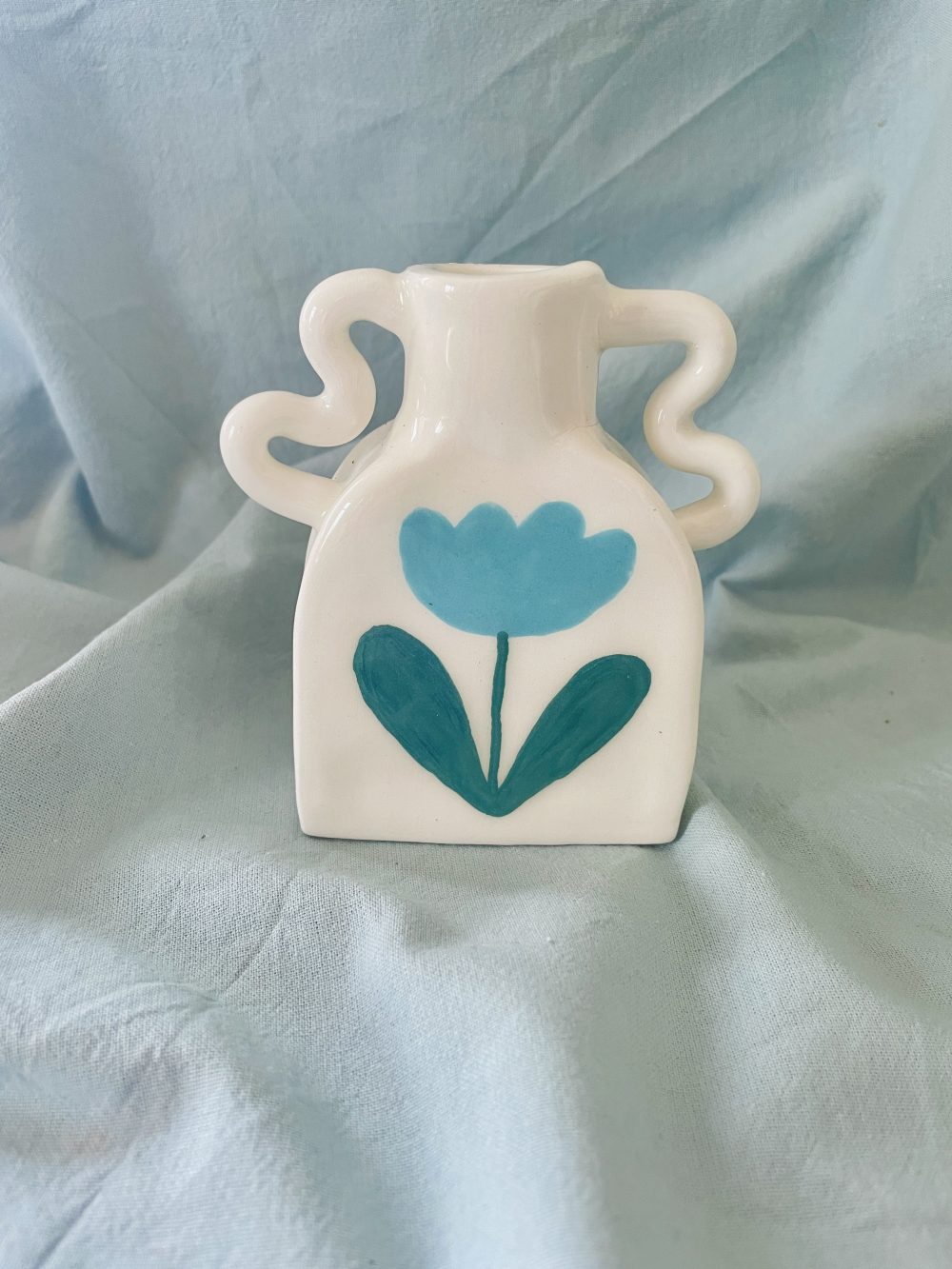 Petit vase fleur turquoise