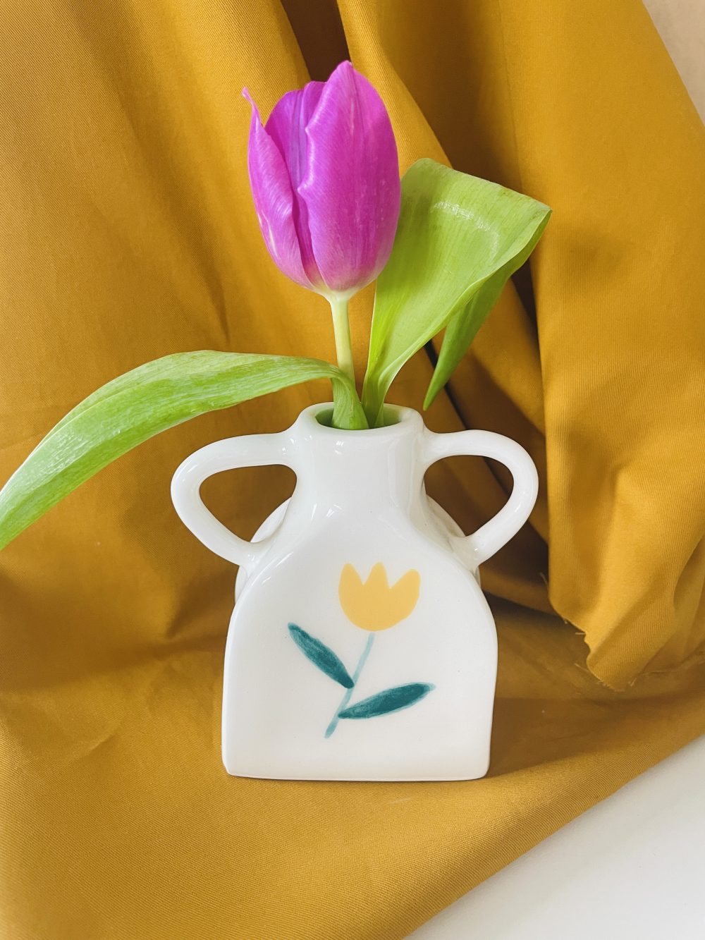 Petit vase tulipe jaune
