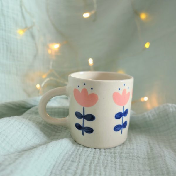 Tasse rayure fleurs L