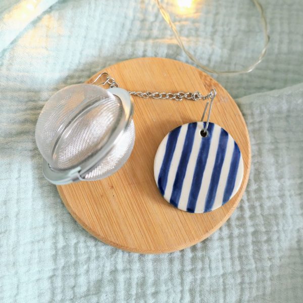 Boule à thé rayure rose