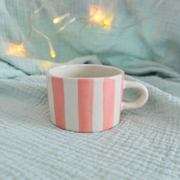Tasse rayure rose M