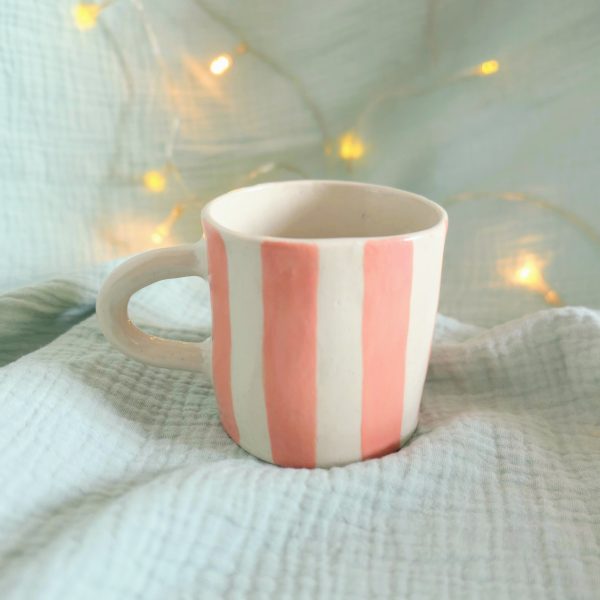 Tasse rayure rose L